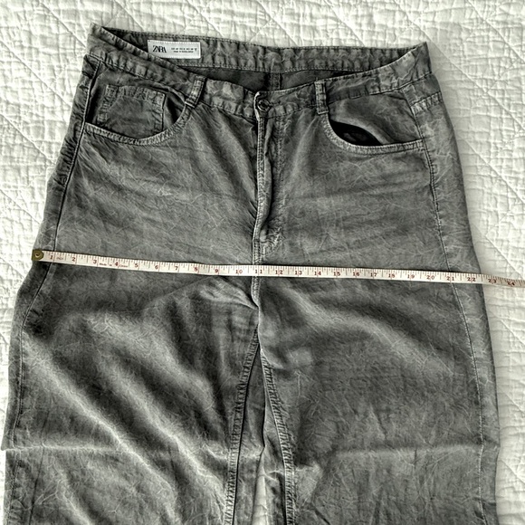 Zara Gray Flare Wide Leg Jeans High-Waisted - Picture 11 of 11